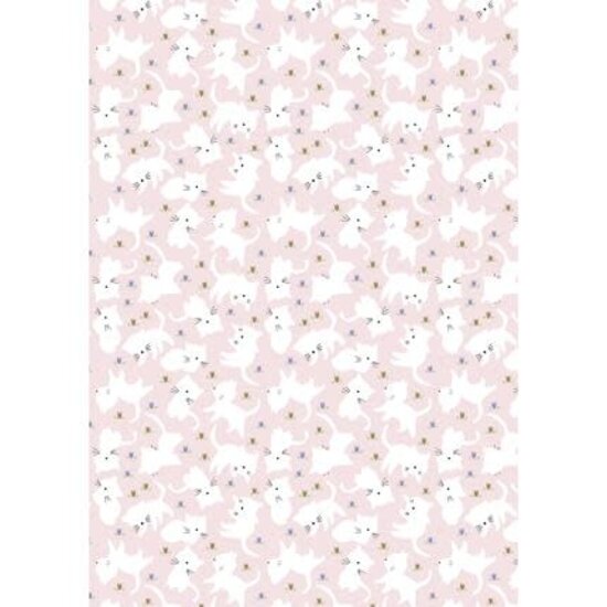Decopatch Vel Decopatch Papier Textuur katten Roze/Wit/Goud