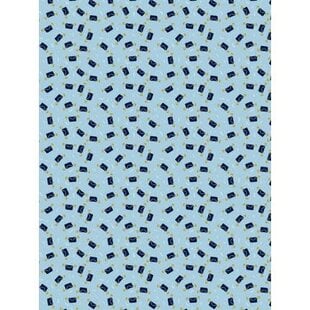 Vel Decopatch Papier Textuur vliegende post Lichtblauw/Blauw/Goud