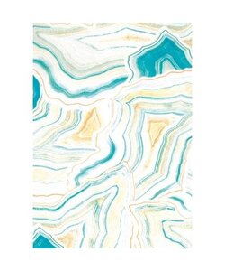 Vel Decopatch Papier Patroon Marmerlook Beige/Blauw