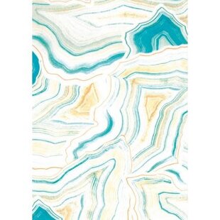 Vel Decopatch Papier Patroon Marmerlook Beige/Blauw