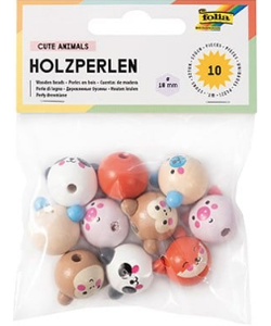 Houten Kralen Schattige Dieren 18 mm, 10st.
