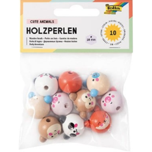 Houten Kralen Schattige Dieren 18 mm, 10st.
