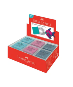 Faber Castell Kneedgum 1 st. verpakt in plastic doosje Roze, Blauw en Turquoise