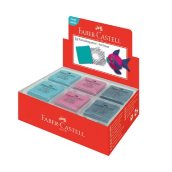 Faber Castell Faber Castell Kneedgum 1 st. verpakt in plastic doosje Roze, Blauw en Turquoise