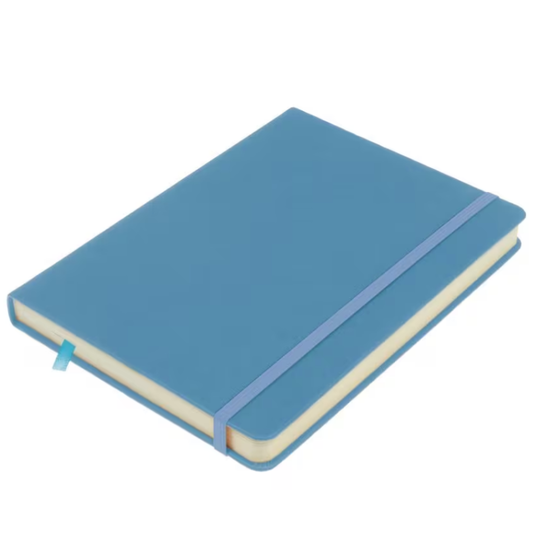 Kangaro Kangaro Schetsboek A5 80 blad 140gr roomwit met elastiek en lint, sky blue