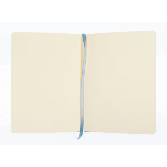 Kangaro Kangaro Schetsboek A5 80 blad 140gr roomwit met elastiek en lint, sky blue