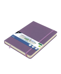 Kangaro Schetsboek A5 80 blad 140gr roomwit met elastiek en lint, heather purple