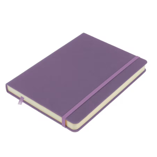 Kangaro Kangaro Schetsboek A5 80 blad 140gr roomwit met elastiek en lint, heather purple