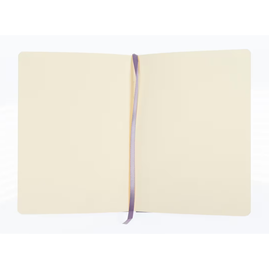 Kangaro Kangaro Schetsboek A5 80 blad 140gr roomwit met elastiek en lint, heather purple