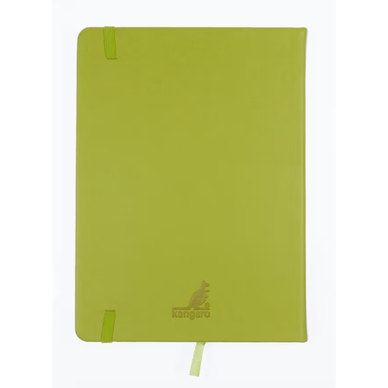 Kangaro Kangaro Schetsboek A5 80 blad 140gr roomwit met elastiek en lint, lime green