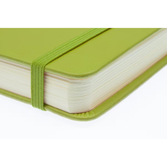 Kangaro Kangaro Schetsboek A5 80 blad 140gr roomwit met elastiek en lint, lime green