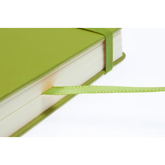 Kangaro Kangaro Schetsboek A5 80 blad 140gr roomwit met elastiek en lint, lime green