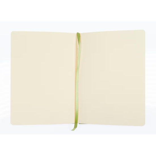 Kangaro Kangaro Schetsboek A5 80 blad 140gr roomwit met elastiek en lint, lime green