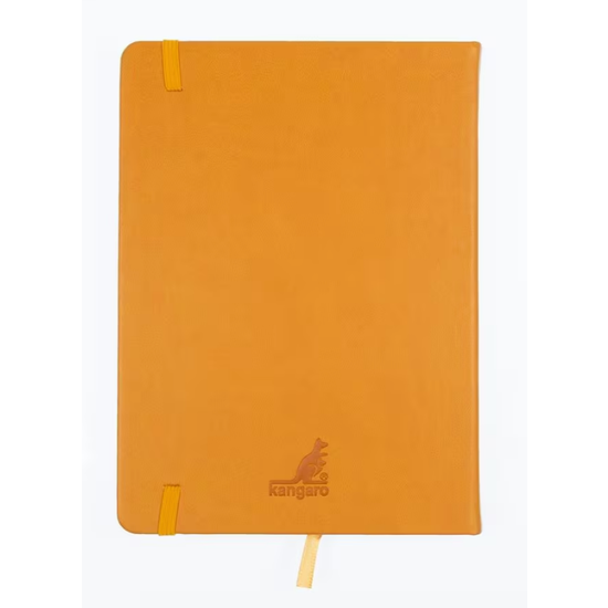 Kangaro Kangaro Schetsboek A5 80 blad 140gr roomwit met elastiek en lint, okergeel