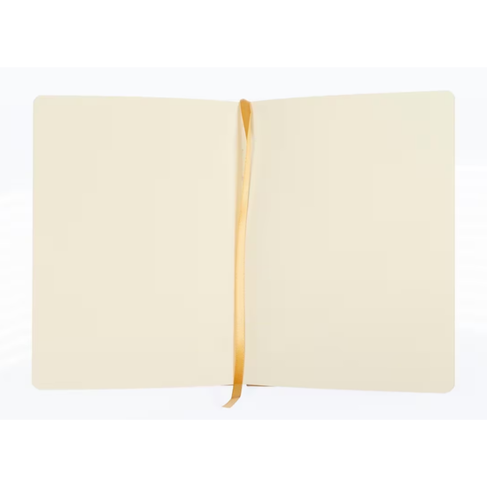 Kangaro Kangaro Schetsboek A5 80 blad 140gr roomwit met elastiek en lint, okergeel