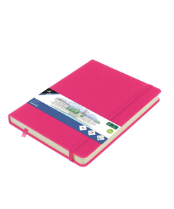 Kangaro Schetsboek A5 80 blad 140gr roomwit met elastiek en lint, hot pink