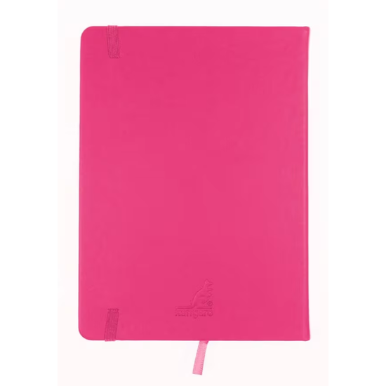 Kangaro Kangaro Schetsboek A5 80 blad 140gr roomwit met elastiek en lint, hot pink