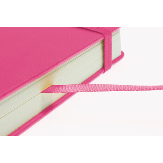 Kangaro Kangaro Schetsboek A5 80 blad 140gr roomwit met elastiek en lint, hot pink