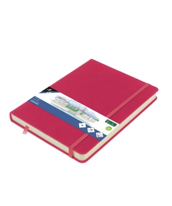 Kangaro Schetsboek A5 80 blad 140gr roomwit met elastiek en lint, ruby