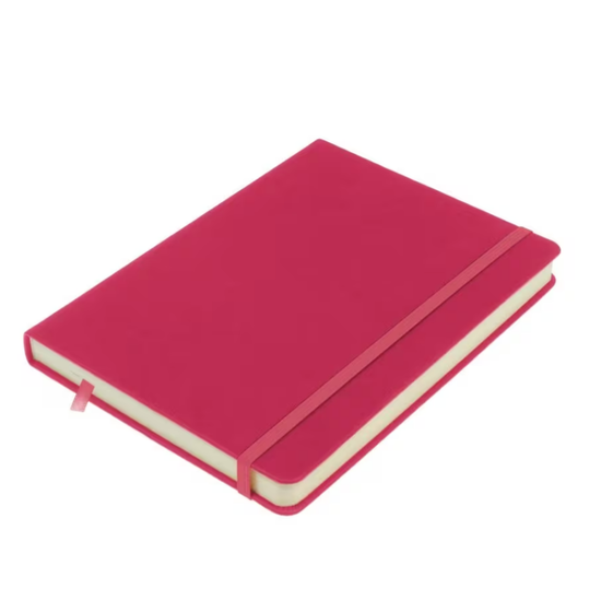 Kangaro Kangaro Schetsboek A5 80 blad 140gr roomwit met elastiek en lint, ruby