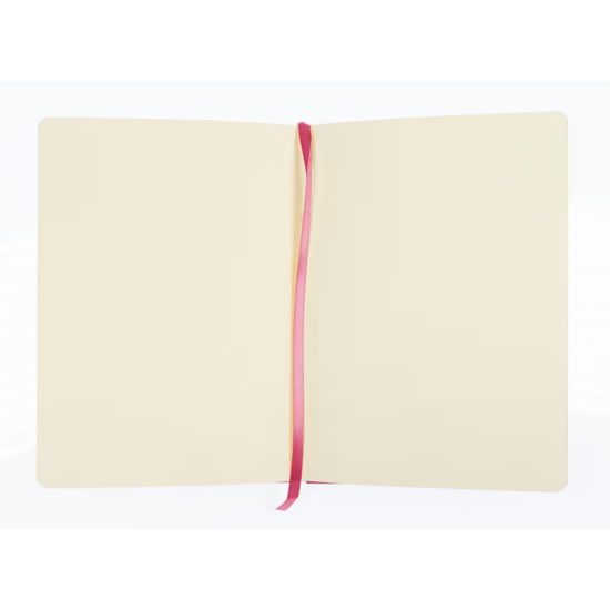 Kangaro Kangaro Schetsboek A5 80 blad 140gr roomwit met elastiek en lint, ruby