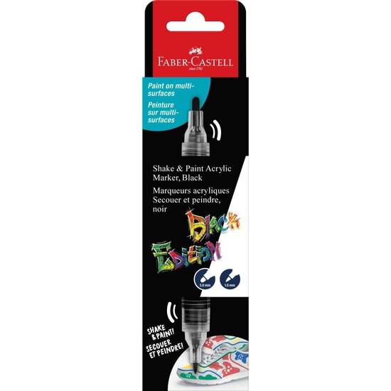 Faber Castell Faber-Castell Acrylmarker Black Edition Shake & Paint zwart