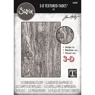 Sizzix Tim Holtz 3-D Texture Fades Embossing Folder Lumber Large A5
