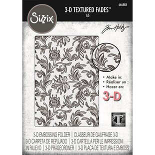 Sizzix Tim Holtz 3-D Texture Fades Embossing Folder Botanical Large A5