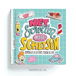 Paperfuel Boek Niet scrollen maar schetsen Doodles & letters teken je zo!