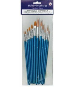 Penselen Set Nylon Plat & Rond 12st