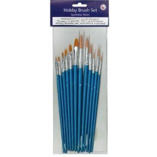 Penselen Set Nylon Plat & Rond 12st