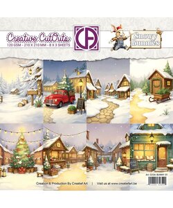 Creative CutOuts  Snowy Bunnies 8x8 Inch Paper Pack Kerstdorp