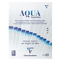 Clairefontaine Aqua Essentials, gelijmd blok met 12 verschillende aquarelpapieren 18x24 cm, 12 vellen 200g-300g