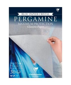 Pergamine gelijmd blok, cristalpapier, 30 vellen 24x32cm 45g