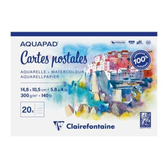 Clairefontaine Aquarel postcards A6, 300gr, 20 vel