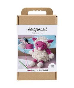 Haakset Amigurumi Schaap, roze, off white
