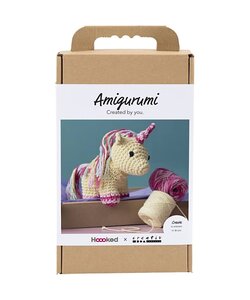 Haakset Amigurumi Eenhoorn, regenboogkleuren