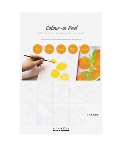 Kleurblok Papier A4, 20 vel, 300 gr, wit bedrukt