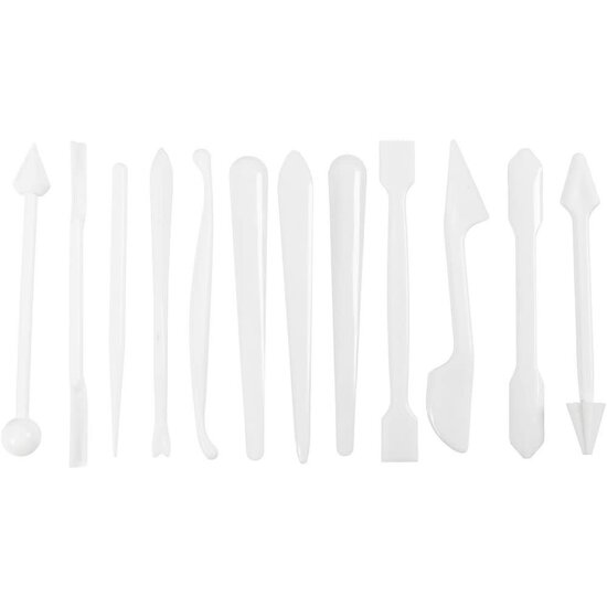 Creotime Boetseerstaafjes afm 12,7-14,3 cm, 12st wit