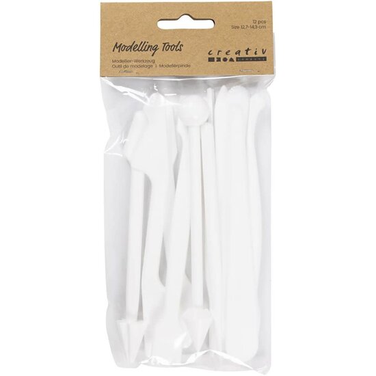 Creotime Boetseerstaafjes afm 12,7-14,3 cm, 12st wit