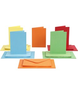 Kaarten & Enveloppen Afmeting kaart 10,5x15cm 50st. diverse kleuren