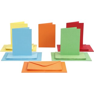 Kaarten & Enveloppen Afmeting kaart 10,5x15cm 50st. diverse kleuren
