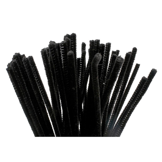 Creotime Chenilledraad Zwart 6mmx30cm 50st