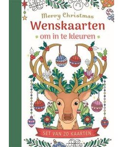Wenskaarten om in te kleuren  Merry Christmas
