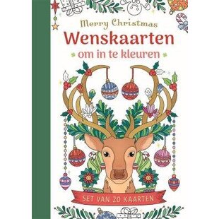 Wenskaarten om in te kleuren  Merry Christmas