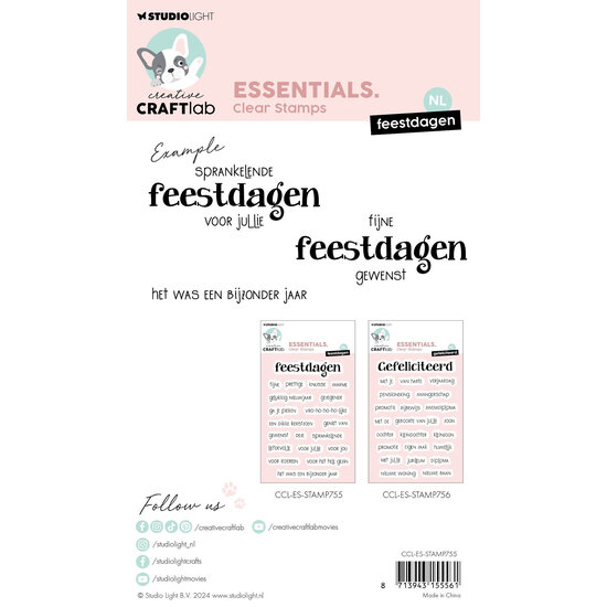 Studio Light Creative Craftlab Essentials Clear Stamp Feestdagen