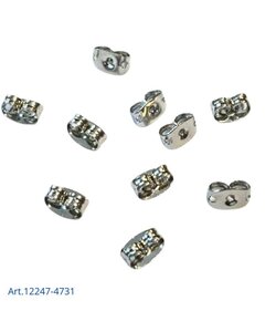 Oorbel achtersluiting platina Nickel free 10st