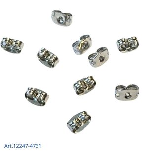 Oorbel achtersluiting platina Nickel free 10st