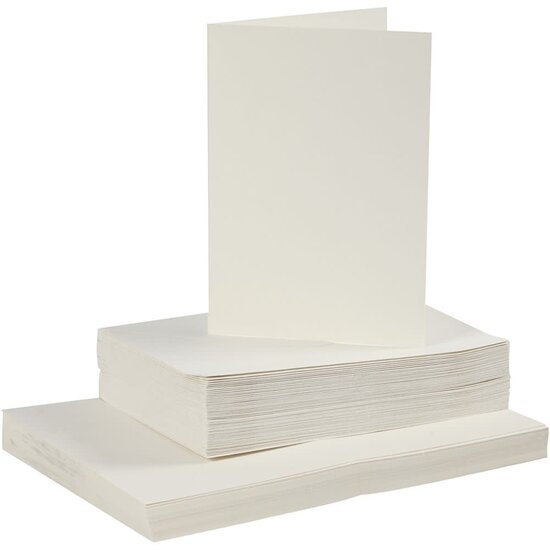 Creotime Kaarten & Enveloppen  Afmeting kaart 10,5x15cm 50st. off-white