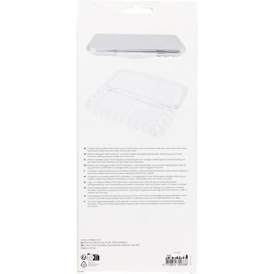 Creativ Company Schilderspalet met Deksel 27x12,7x2,3 cm zilver, wit